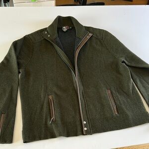 RLX Ralph Lauren Forest Green Jacket with brown Details